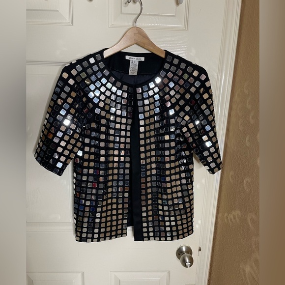 Alice & Olivia Nelle embellished Mirrored top small womens - Picture 8 of 10